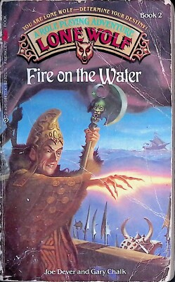 Joe Dever - Lone Wolf 2 - Fire on the Water -  US Edition - B-/B-/B- - SIGNED!