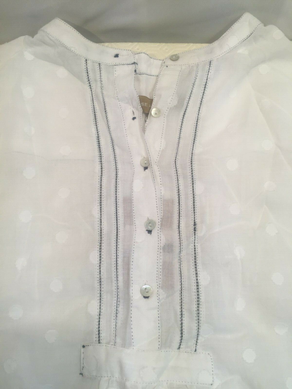 John Lewis Womens Denim Wardrobe Trilogy Bavaria Blouse, White Sz S image 10