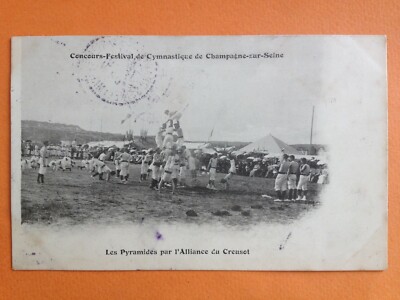 CPA 1900 CHAMPAGNER auf SEINE TURNWETTBEWERB Pyramide du CREUSOT