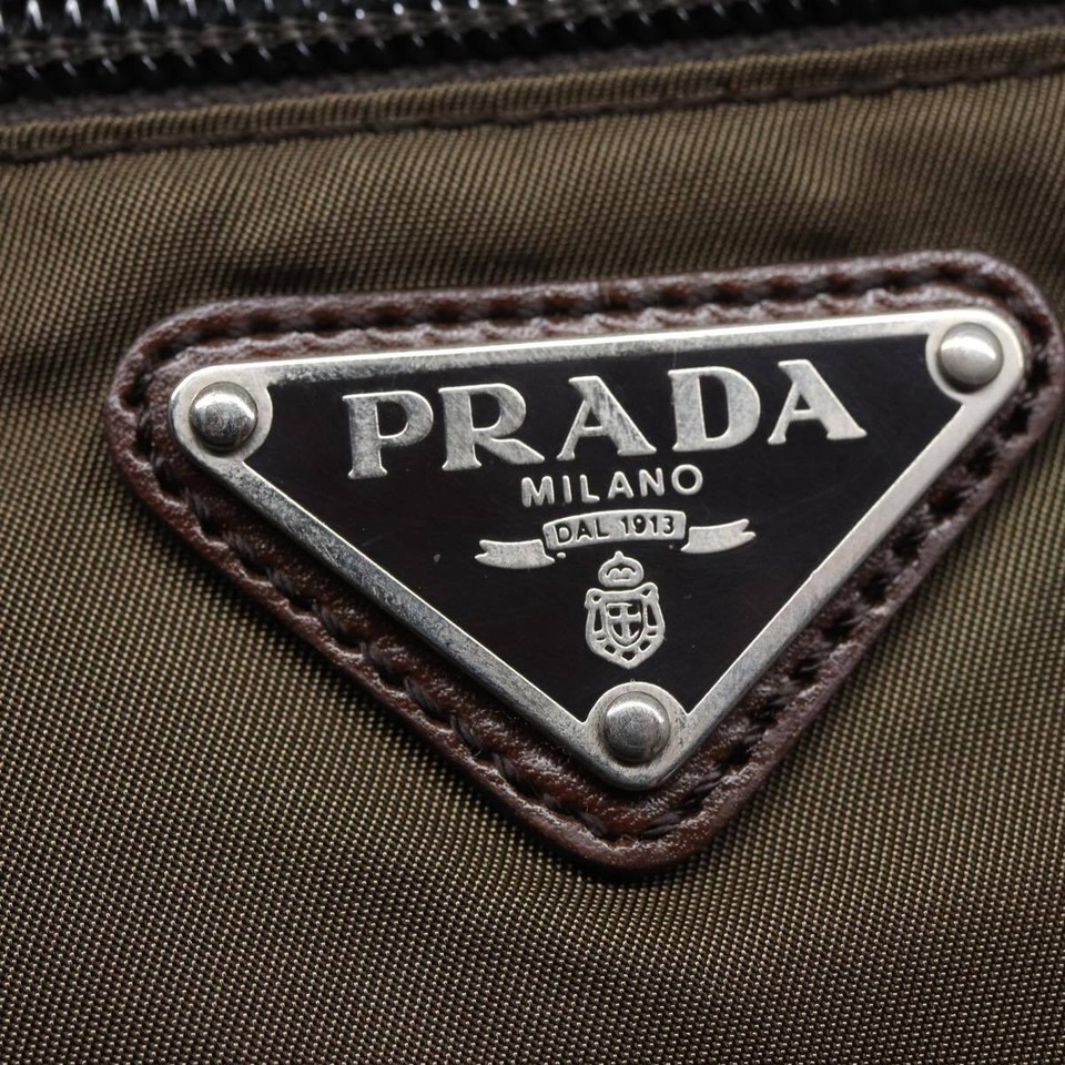 PRADA Shoulder Bag Nylon Brown Auth 85135 eBay