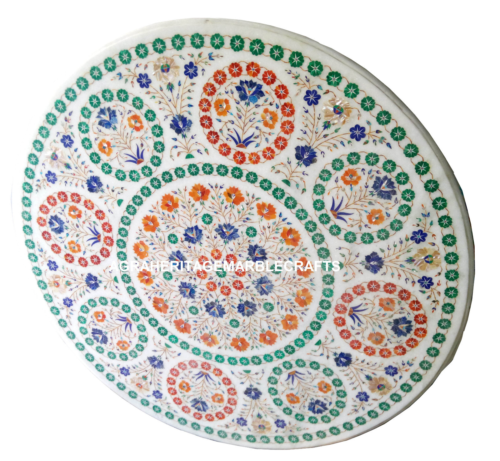 Marble Dining Coffee Table Top Multi Inlay Marquetry Designer Hallway Decor