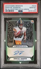 2019 Panini Obsidian Diontae Johnson Electric Etch Green Rookie Auto /50 PSA 10