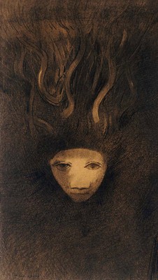 Odilon Redon ''Meduse'' french impressionist religious snake Brown Artwork Print