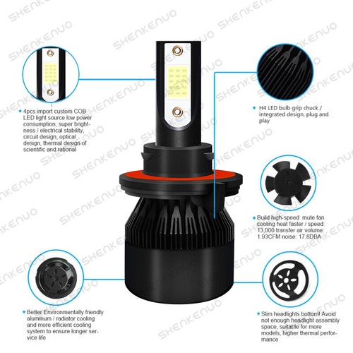 For Dodge Caliber 2007 - 2009 6000K Combo 4PC LED Headlight + Fog Light Bulbs - Picture 4 of 8