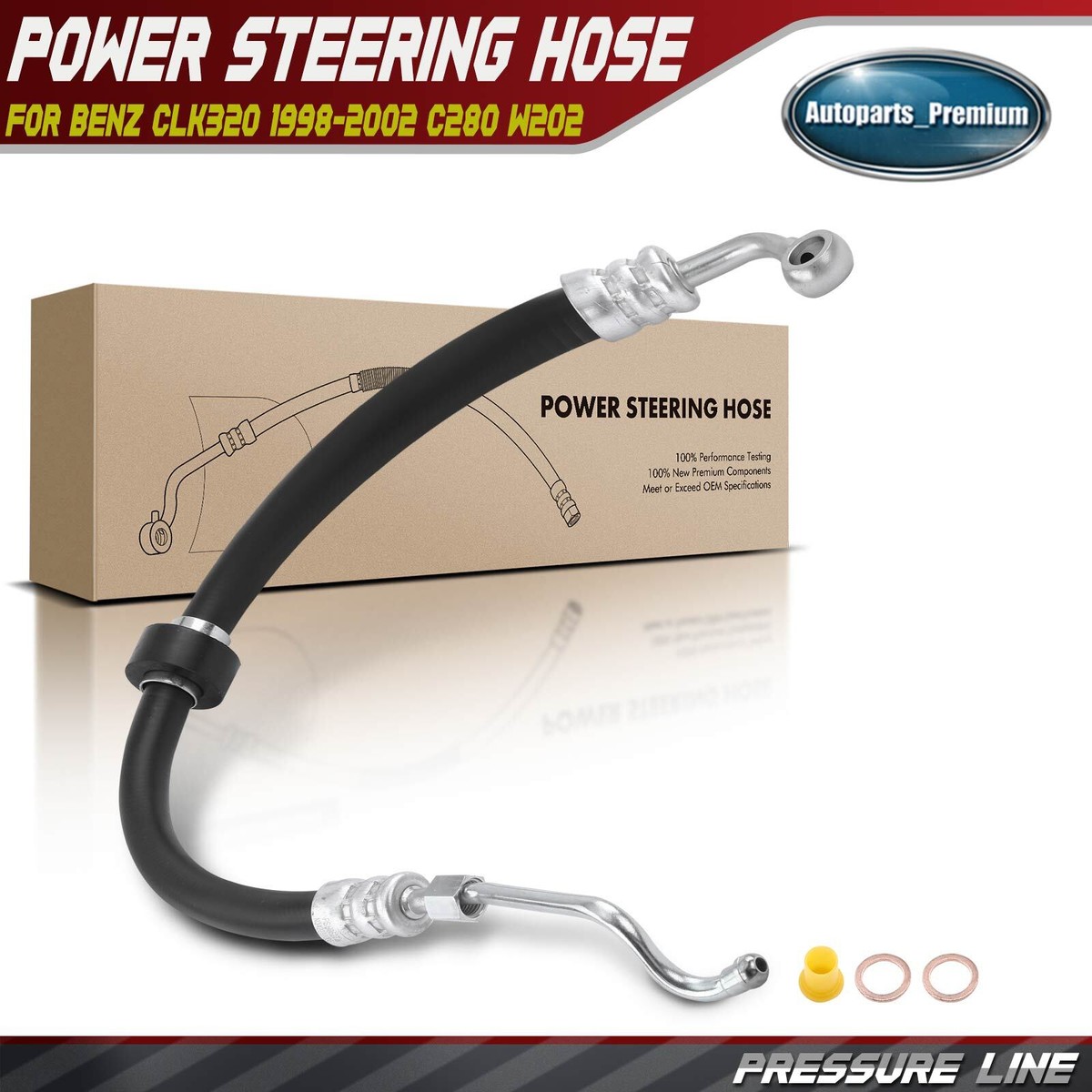 Power Steering Pressure Line Hose for Mercedes-Benz CLK320 1998