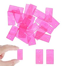 20Pcs Square Capiz Sea Shells, 15x30mm Shell Pieces for Wind Chimes Pink 