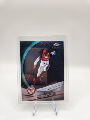 2026 Topps Chrome US Winter Olympics Mikaela Shiffrin #105 Aqua Refractor /199