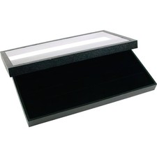 45 Pair Black Earring Display  Acrylic Lid Tray