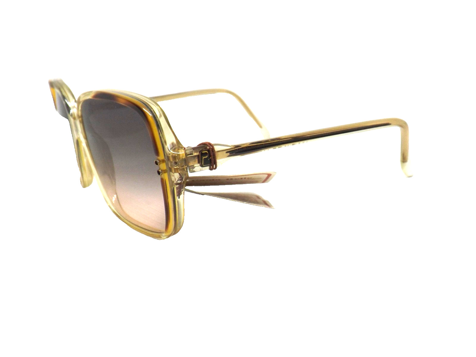 Paola Belle Womens Vintage 80s Brown Geometric Sunglasses Plastic Wrap image 4