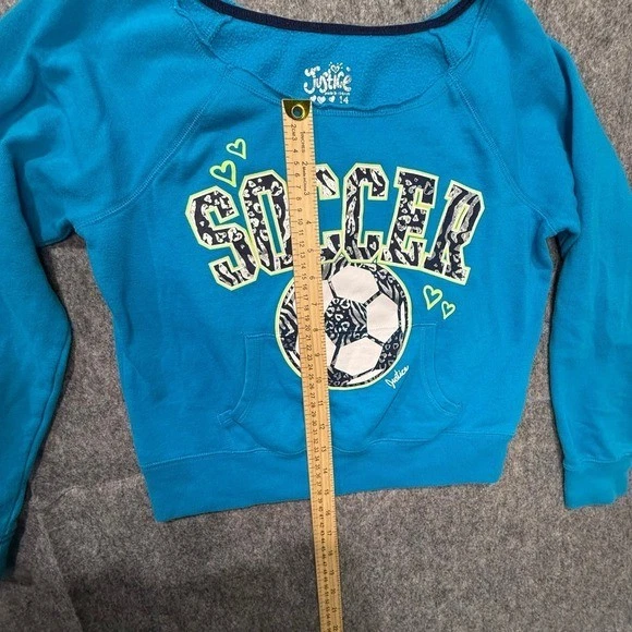 Милый футбольный пуловер Justice с длинным рукавом размер 14 - Изображение 4 из 4
