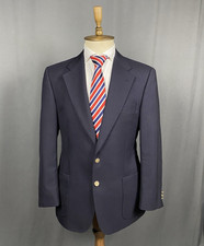 Burberry Vintage Golden Buttons Herren Blau Wolle Blazer Sportmantel Jacke Gr...