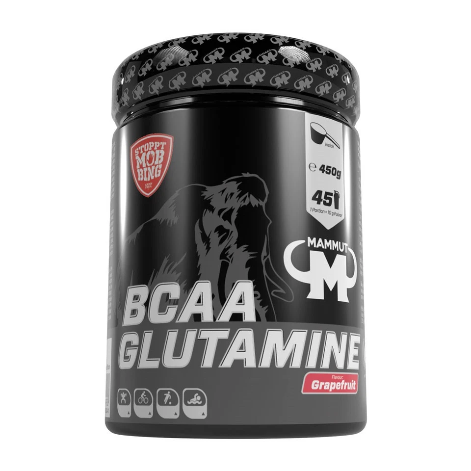 MAMMUT NUTRITION (EUR 48,87 / kg) Mammut BCAA Glutamin Powder Aminosäuren 450g - Grapefruit