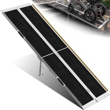 7ft Wheelchair Ramp with 4 Support Legs, Seamless Portable Aluminum Ramps 800lbs