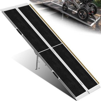 7ft Wheelchair Ramp w/ 4 Support Legs Mobility Scooter Threshold Ramp for Steps