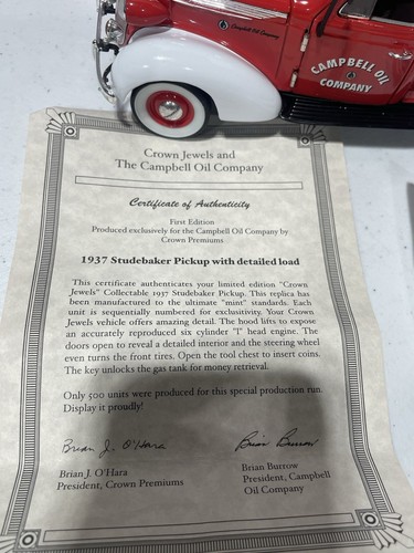 1937 STUDEBAKER Coupe-Express Model J-5 Campbell Oil Crown Premiums 1:24 Scale - Picture 18 of 19
