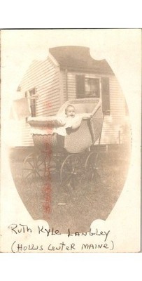 Ruth Langley 1910s RPPC Postcard Wicker Carriage Hollis Center ME York Co.
