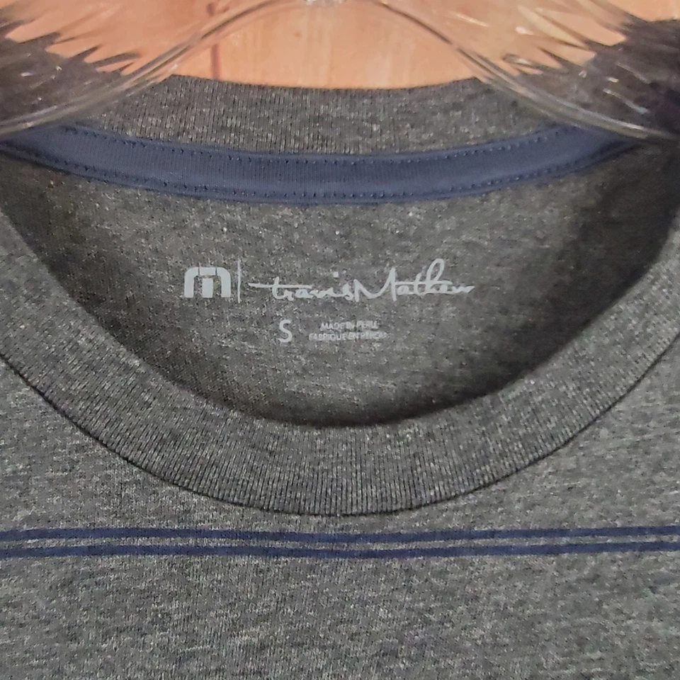 Travis Mathew 3RD Person T-Shirt S Heather Gray Pinstripe Short Sleeve Shirt NEW - Image 2 of 4