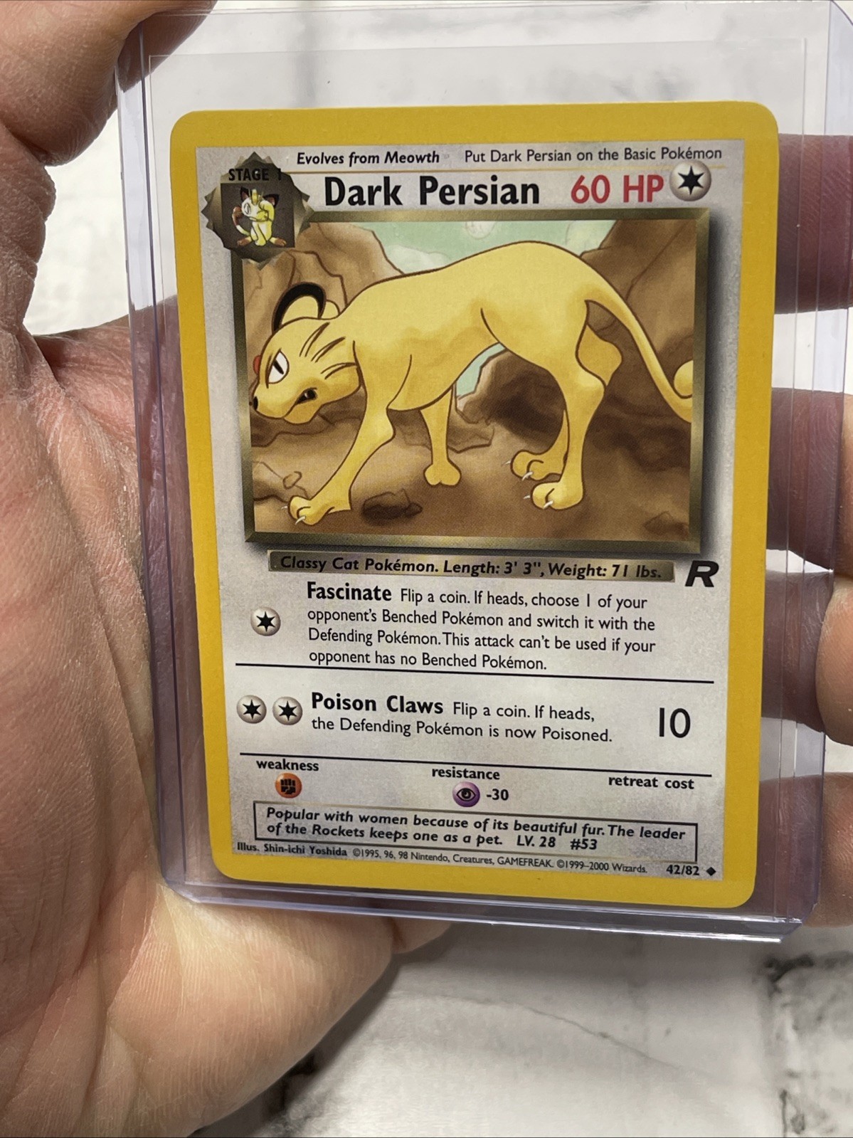 Dark Persian 42/82 WOTC Vintage Pokémon | Team Rocket Pokemon TCG NM Nintendo