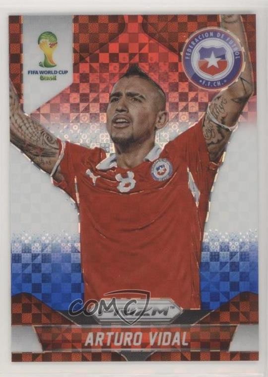 2014 Panini Prizm World Cup Red White & Blue Power Plaid Arturo Vidal #43 05r1