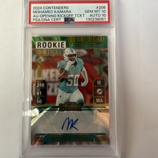 2024 Panini Contenders Rookie Ticket Mohamed Kamara #206 Opening Kickoff PSA 10
