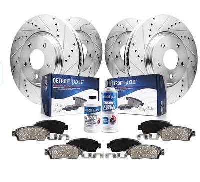 Front Rear Drilled Brake Rotors Brake Pads Set for Chevrolet Malibu Pontiac G6