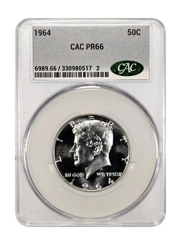 1964 Proof Kennedy Half Dollar CAC PF66