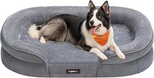 Feandrea Dog Bed, Large Orthopaedic Dog Sofa Bed, 91 x 68 x 18 cm, Egg Crate Foa
