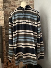 Guinness Mens Collared Fleece Top Size XL Long Sleeve Multicoloured Stripe Logo!