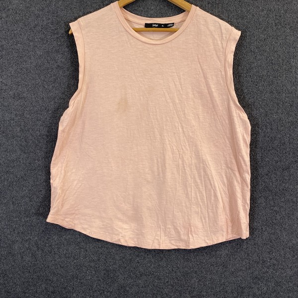 Sportsgirl Tank Top Womens XL Pink 100% Cotton Crew Neck Basic Summer Casual
