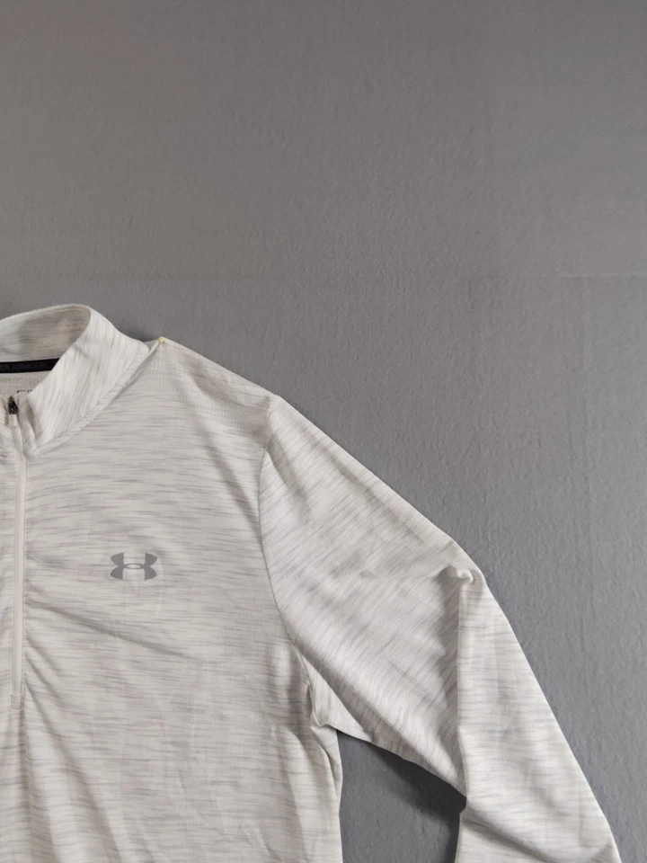 Suéter Under Armour Hombres 2XL Gris Jaspeado 1/4 Cremallera Manga Larga HeatGear Foto 3 de 4