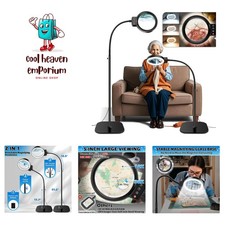 30X 10X Large Floor Magnifying Glass with Light and Stand