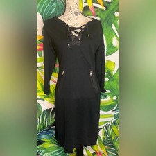 Lauren Ralph Lauren Active Small Black 3/4 Slv Casual Goth Preppy Vacation Dress