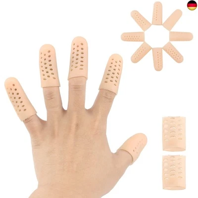 HEMIKS 10 Stück Fingerschutz Silikon, Atmungsaktive Gel Fingerkuppenschutz Silikon