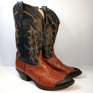 Vintage Tony Lama Teju Lizard Cowboy Boots Mens 10.5D 8536 Brown Western Tony lama 8536 teju - Gem main image 2