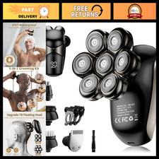 5-in-1 Electric Head Shaver for Bald Men - Waterproof Grooming Kit, Turbo Speed