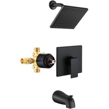 Complete Tub Shower Set with Pressure Balance Valve 6-Inch Rain Shower Head
