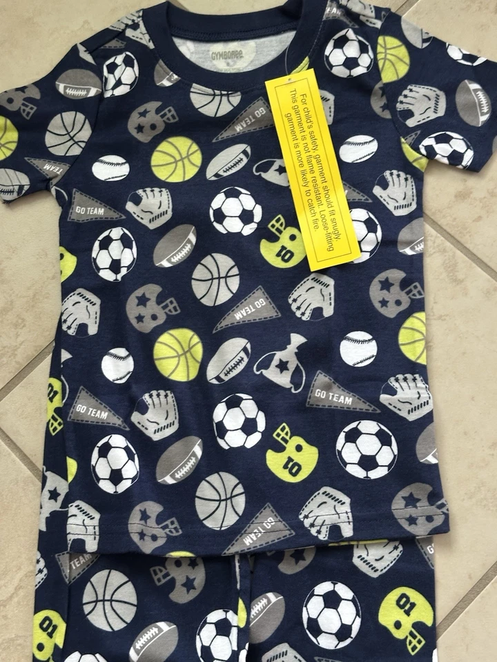 Gymboree Niño Talla 6 Manga Corta Parte Superior Pierna Larga Pantalones Deportes Gimnasios Azul Marino Nuevo con Etiquetas Foto 2 de 3