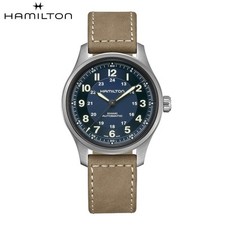 Unused HAMILTON Khaki Field Titanium H70545540 Blue Auto Men's Watch in Box
