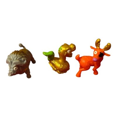 Lot of 3 Mini Zuru Dino Smashers Figures Reindeer Snake Boar Toy Figurines Set