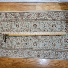 Rare Vintage Cane Solid Brass Eagle Head Brass Inlay Handmade Walking Stick