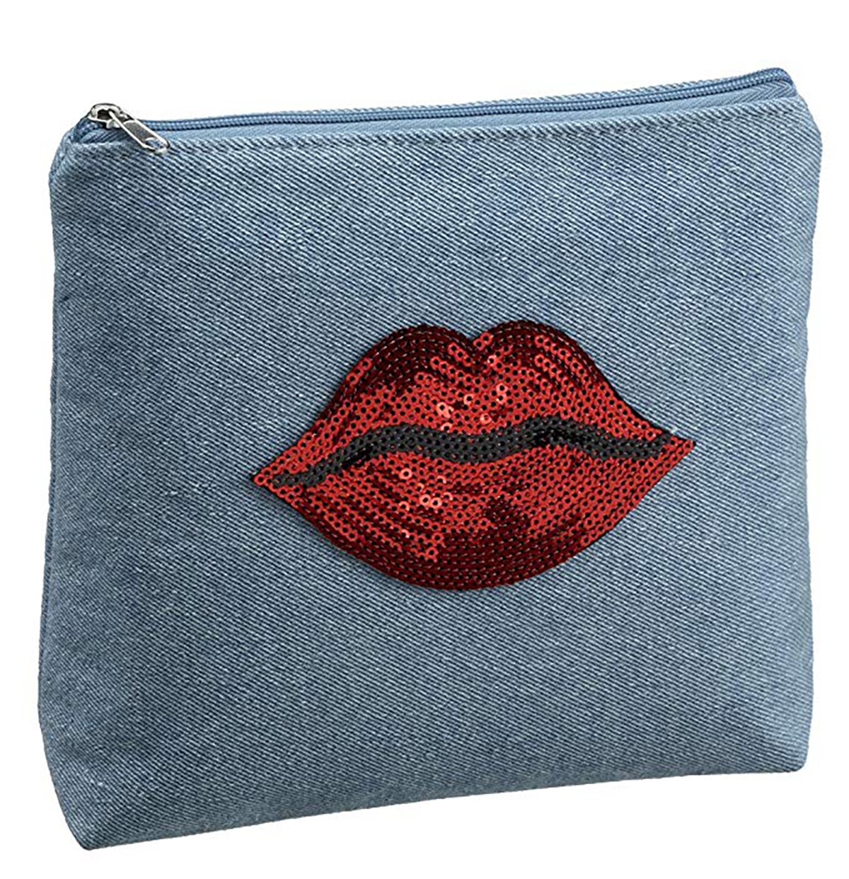 Косметичка из легкой джинсовой ткани Ganz - Summer Fun губы в блестках 8 12 W x 6 34 H 1990₽