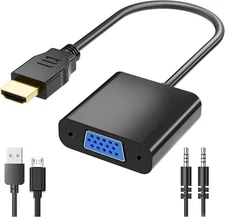 PANPEO HDMI to VGA, Gold-Plated VGA Adapter (Male Female) Contain... 