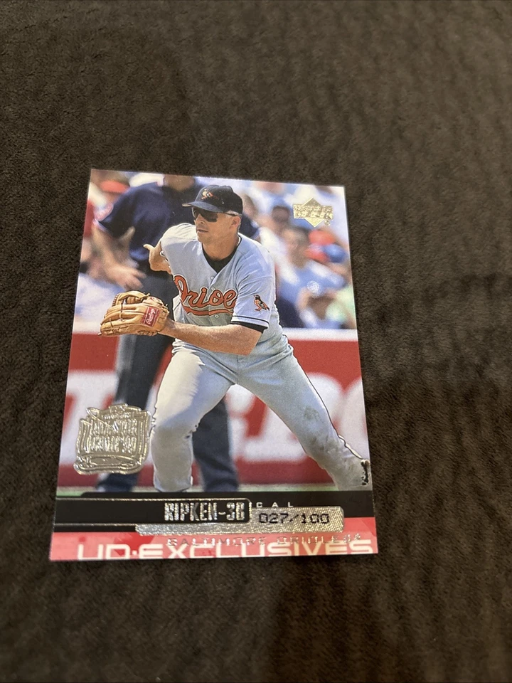2000 Upper Deck Exclusives Cal Ripken Jr  27/100 Orioles - Image 2 of 3