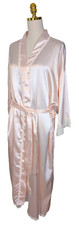 Vintage Christian Dior One Size Fits Most Pink Satin Lace Trim Robe 1988-1993