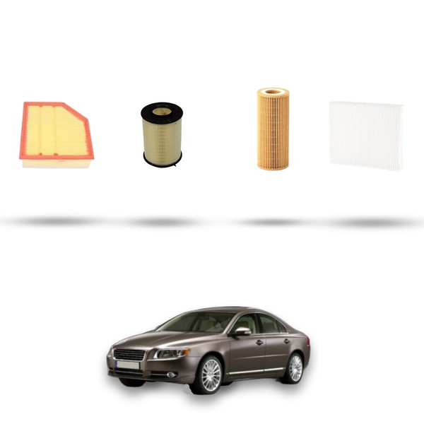 Hoffcar Set Service - 4 Filter FüR Volvo S80 II 2.4 D5 136Kw Von 2006 Al 2009-image