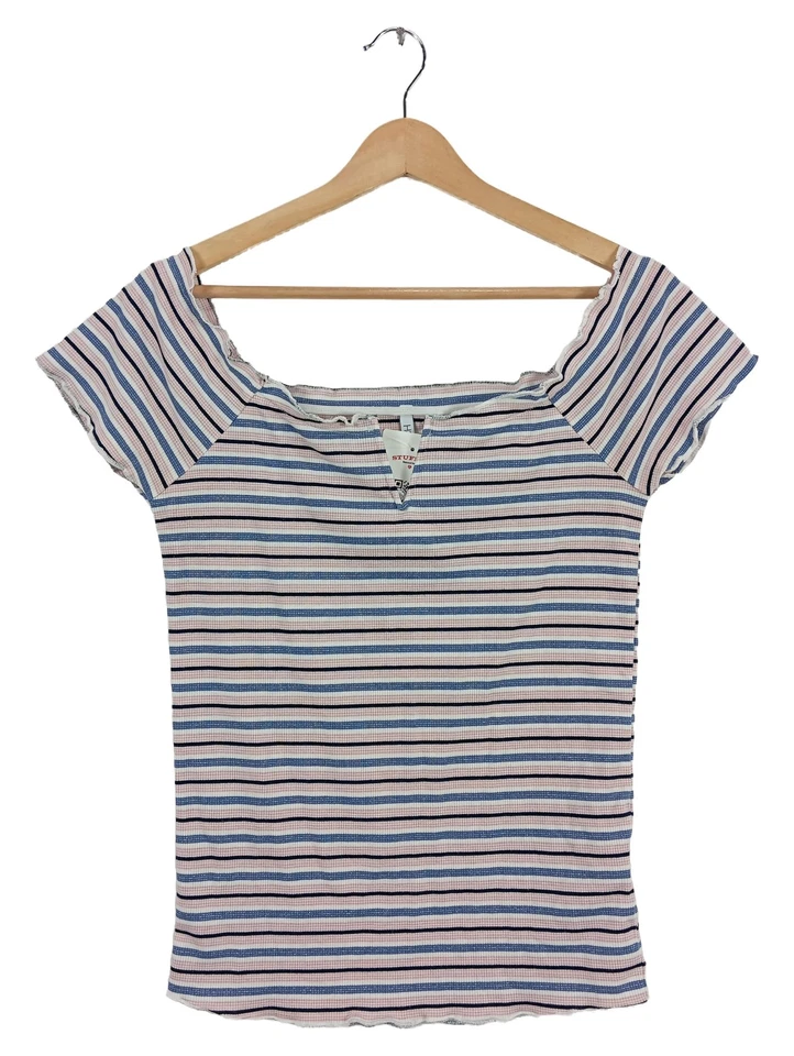 White Stuff Top Femme Multicolore Rayé Volants Casual (EU 42, INT XL) - Photo 1/1