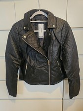 Boohoo Faux Leather Biker Jacket -Size 14-16, Brand New With Tags