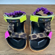 New Little Kids Kurt Geiger London Orion Espadrille Leppard Sandals Size 6 C