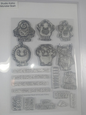 Clear Stamp Monster Bash Set with Dies NEW