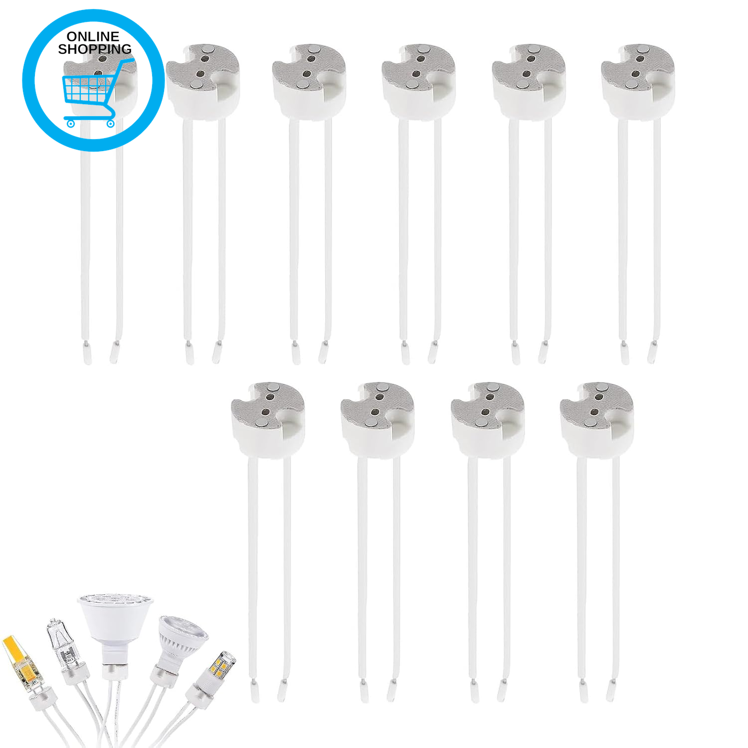 10 PCS Mr16 Gu5.3 LED Holder Lamp Socket, Light Socket, Mr16 Lamp Holder, for LE